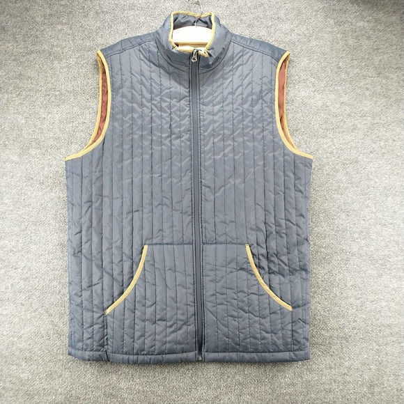 Mutual Weave Men's Puffer Vest Blue XLT Full Zip Side Pockets Lined Outdoor - Picture 2 of 10